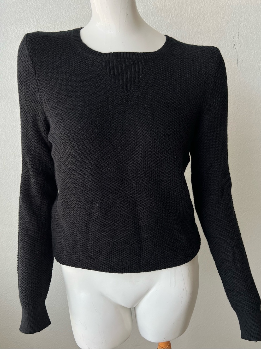 A.P.C.‎ Black Textured Crewneck Sweater- S